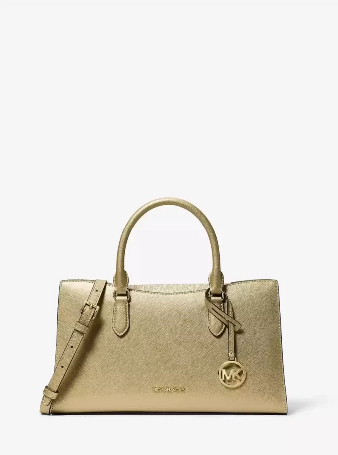 Arden Metallic Top-Zip Satchel Arden Metallic Top-Zip Satchel