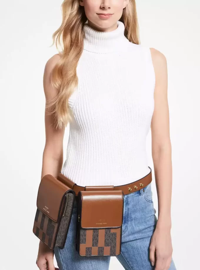 ASHYA X MICHAEL KORS Saga Signature And Leather Multi Bag ASHYA X MICHAEL KORS Saga Signature And Leather Multi Bag