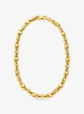 Astor Link Large Precious Metal-Plated Brass Necklace