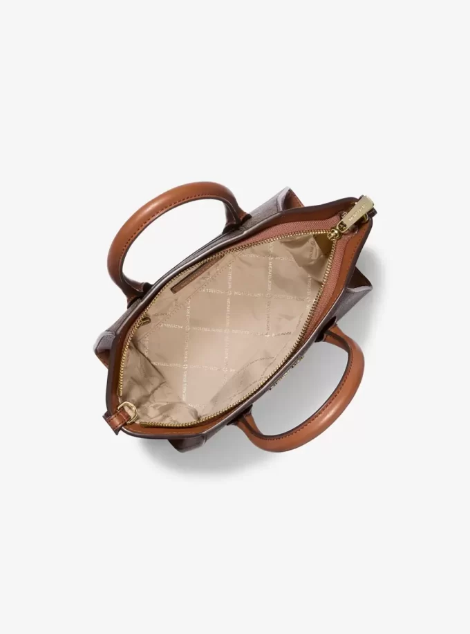 Avril Small Logo and Leather Satchel Avril Small Logo and Leather Satchel