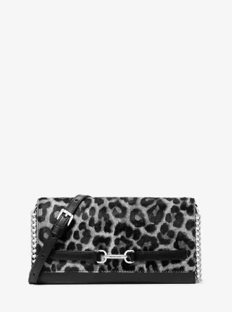 Carson Large Leopard Print Calf Hair Convertible Crossbody Bag