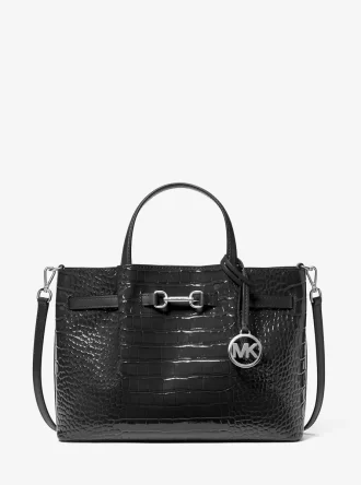 Carson Medium Crocodile Embossed Satchel