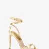 Chrissy Metallic Python Embossed Leather Sandal