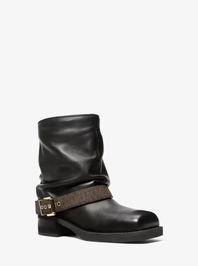 Colby Leather and Signature Logo Ankle Boot