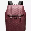 Colby Medium Logo Embossed Burnished Leather Backpack Colby Medium Logo Embossed Burnished Leather Backpack