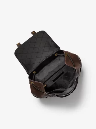 Colby Medium Logo Embossed Burnished Leather Backpack