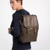 Colby Medium Logo Embossed Burnished Leather Backpack Colby Medium Logo Embossed Burnished Leather Backpack