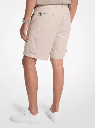Cotton Poplin Zip Cargo Shorts