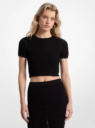 Crocheted Viscose Blend Layered Top