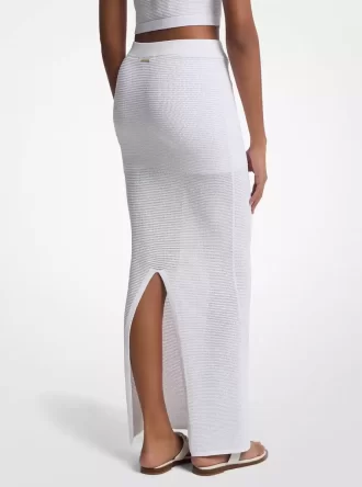 Crocheted Viscose Blend Maxi Skirt