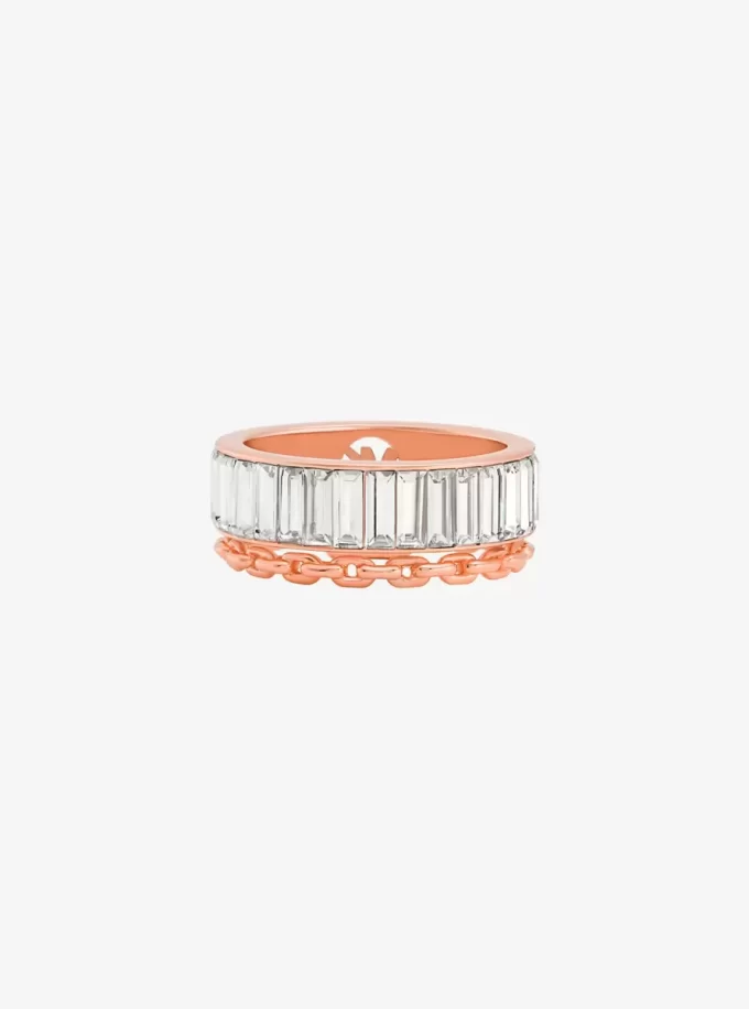 Cubic Zirconia Double Layered Ring