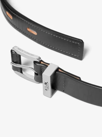 Cutout Leather Blend Belt