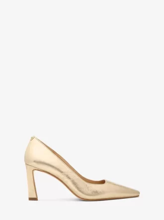 Darrah Crackled Metallic Leather Pump