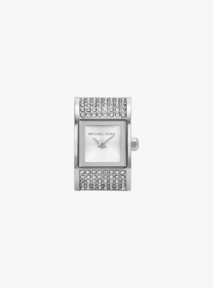Darrington Pavé Silver-Tone Ring Watch