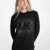 Embellished Logo Cotton Blend Sweater