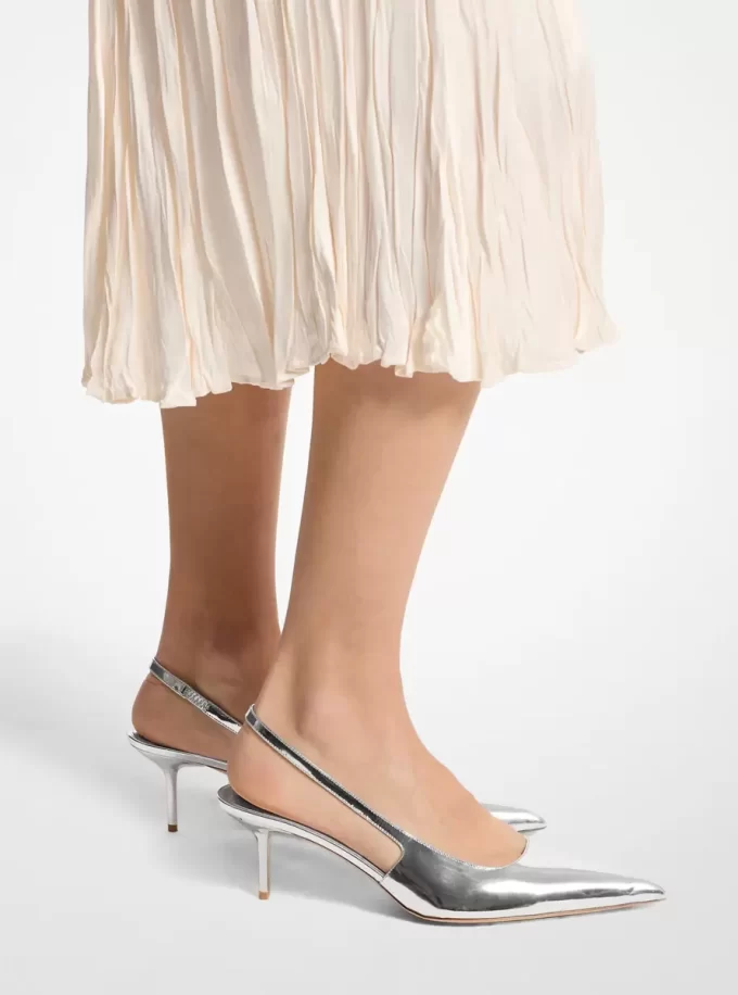 Emma Metallic Leather Slingback Pump