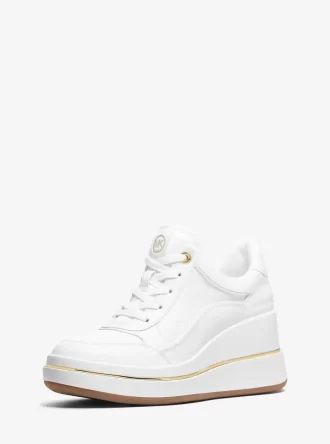 Emmy Leather and Mesh Wedge Trainer