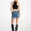Frayed Denim Mini Skirt