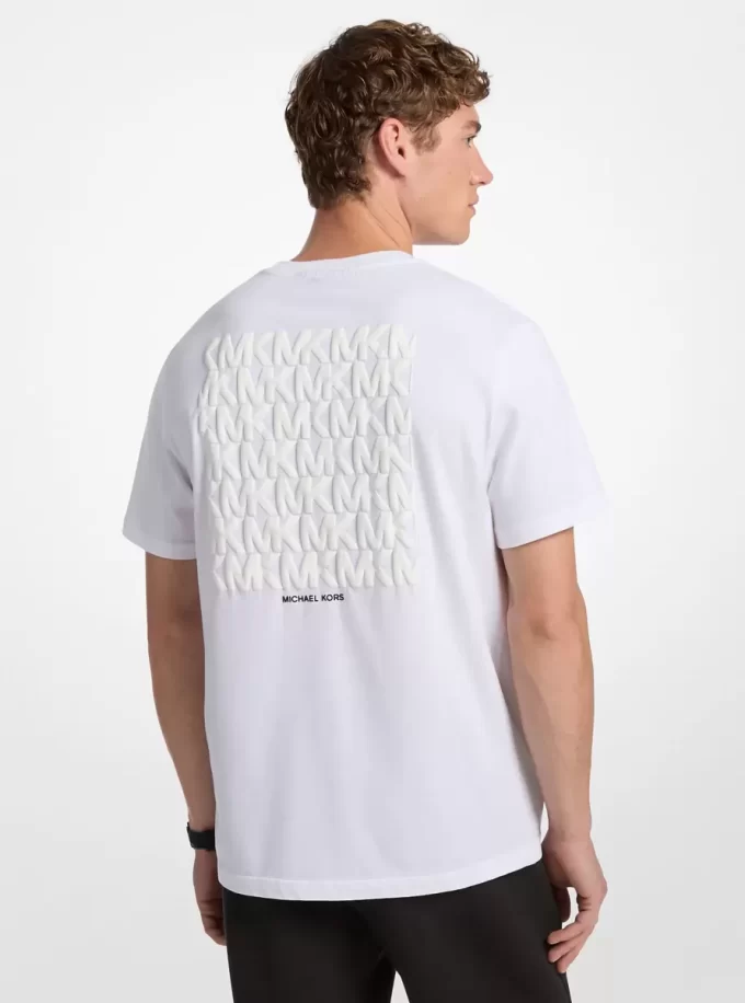 Graphic Logo Embossed Cotton T-Shirt