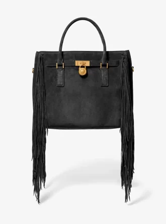Hamilton Moderne Large Fringed Suede Satchel
