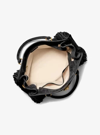 Hamilton Moderne Large Fringed Suede Satchel