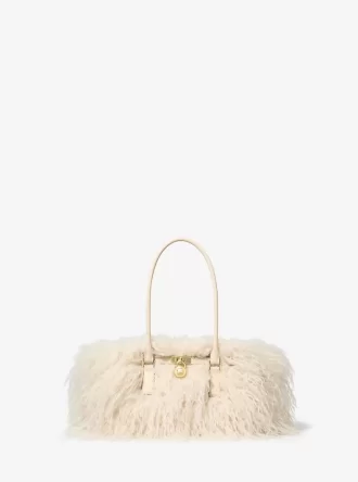 Hamilton Moderne Small Faux Shearling Satchel