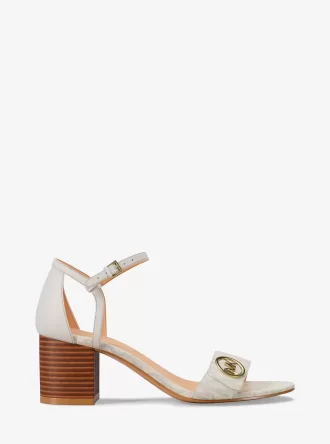 Hannah Signature Logo Block Heel Sandal