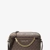 Jet Set Large Metallic Signature Logo Crossbody Bag