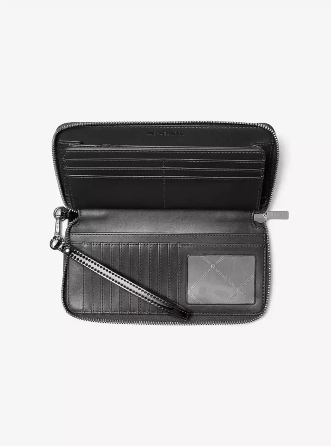Jet Set Large Patent Logo Debossed Continental Wallet