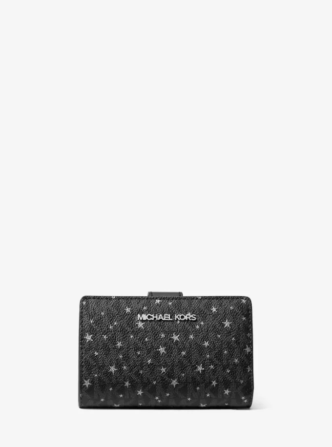Jet Set Medium Printed Signature Logo Wallet