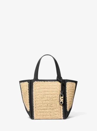 Jordi Small Hand-Crocheted and Leather Tote Bag