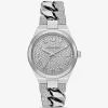 Lennox Pavé Silver-Tone Curb-Link Watch