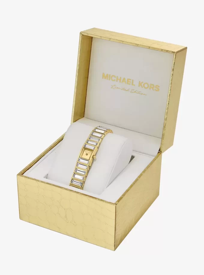 Limited-Edition Mini Darrington Pavé Bezel Gold-Tone Watch