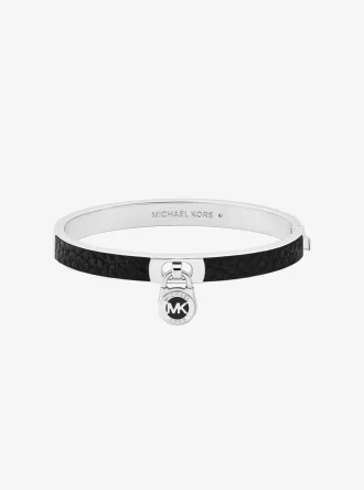 Lock Charm Leather Bangle