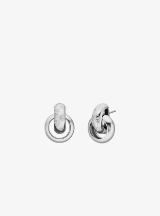 Logo Engraved Chunky Stud Earrings