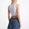 Logo Jacquard Denim Wrap Skirt