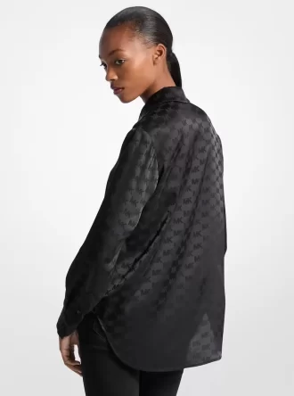 Logo Jacquard Satin Shirt