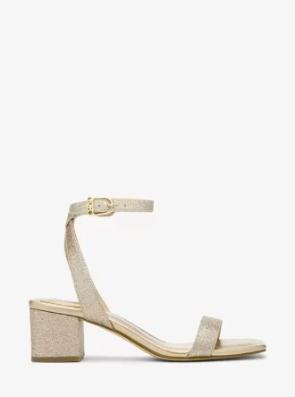 Merriam Glitter-Embellished Leather Sandal Merriam Glitter-Embellished Leather Sandal