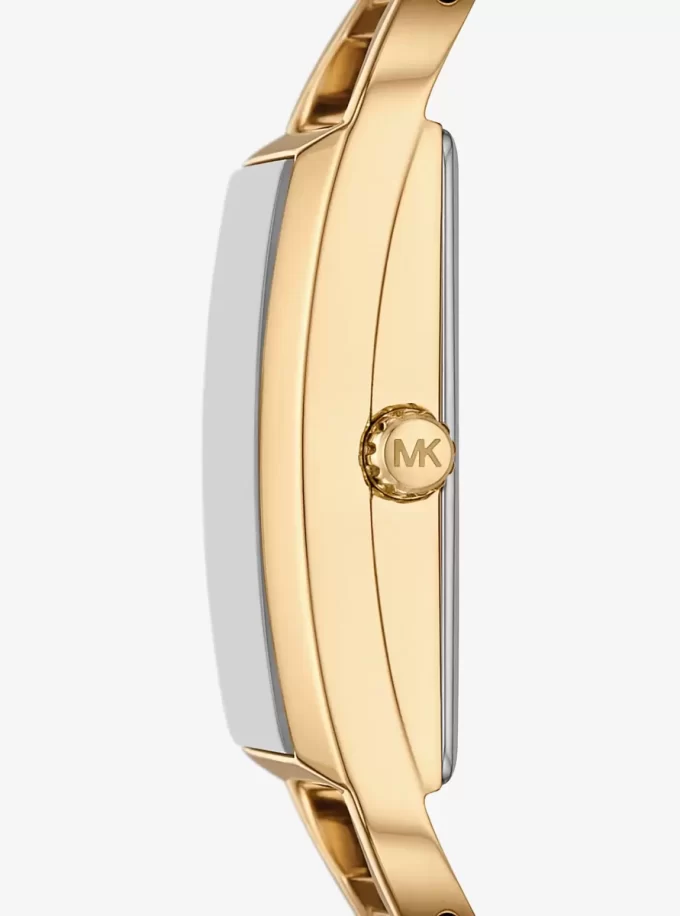 Mini Empire Pavé Gold-Tone Bangle Watch