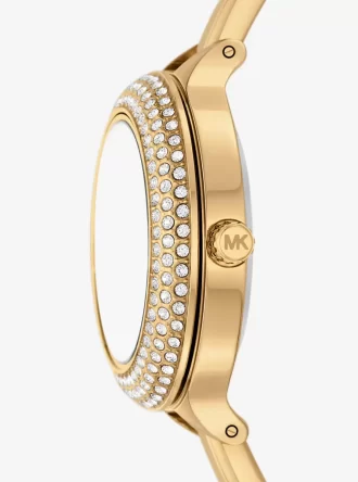 Mini Izzy Pavé Gold-Tone Watch and Interchangeable Bezel Set