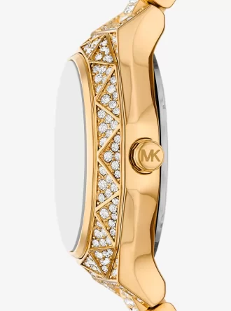 Mini Raquel Pavé Gold-Tone Watch