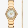 Mini Sylvia Pavé Gold-Tone Watch and Bracelet Gift Set
