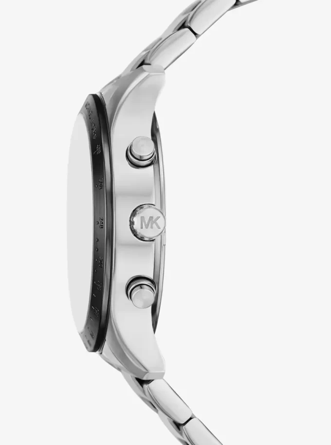 Oversized Berkley Pavé Silver-Tone Watch