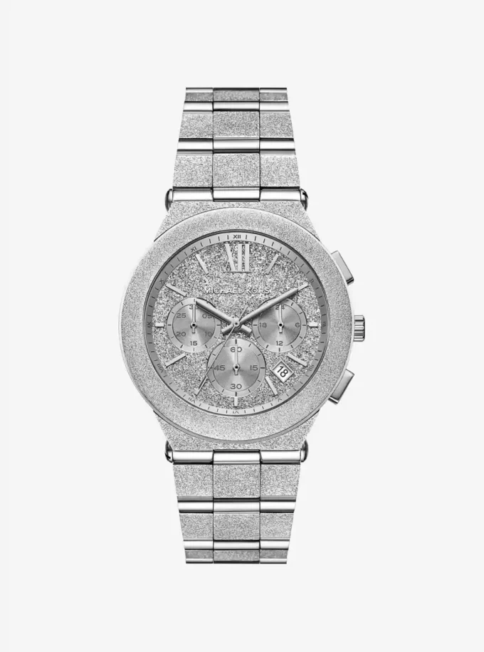 Oversized Billie Frosted Silver-Tone Watch Oversized Billie Frosted Silver-Tone Watch
