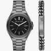Oversized Callum Gunmetal-Tone Watch and Jewelry Gift Set