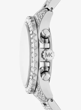 Oversized Everest Pavé Silver-Tone Watch