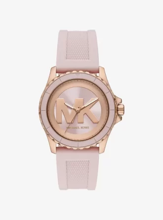 Oversized Everest Rose Gold-Tone and Silicone Watch