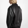 Oversized Leather Blouson Jacket