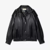 Oversized Leather Blouson Jacket