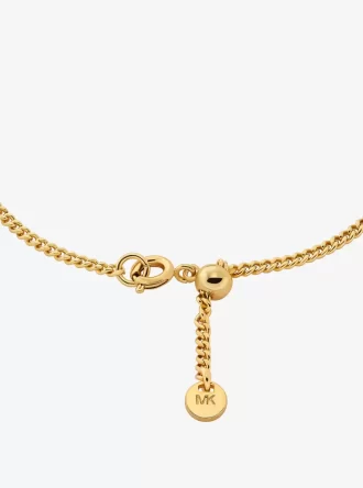 Pavé and Logo Charm Two-Tone Slider Bracelet